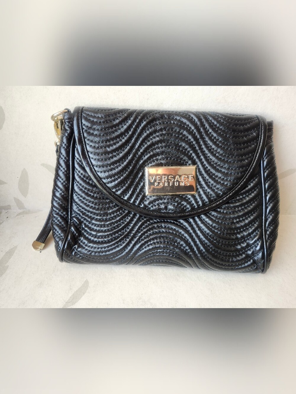Black Quilted Wristlet Clutch